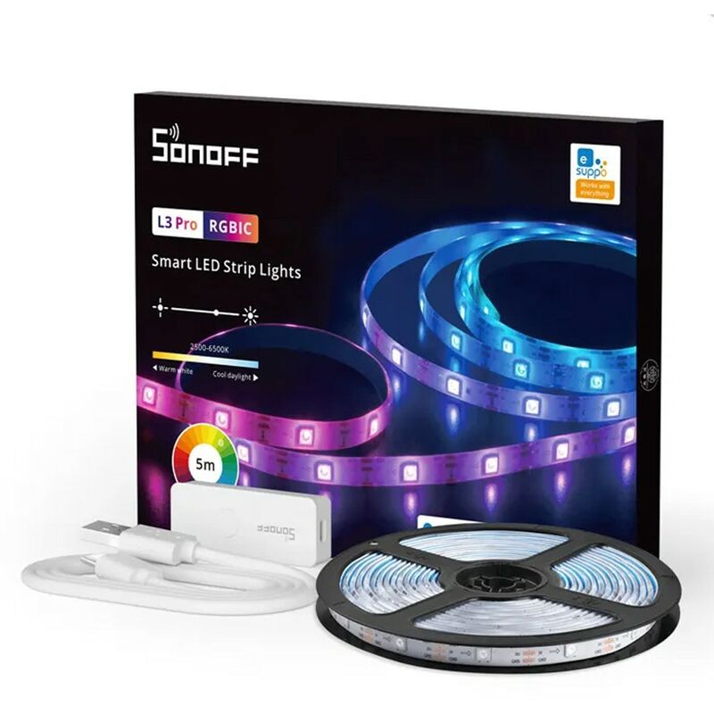 foto del prodotto l3 pro rgbic striscia led smart 5m sonoff
