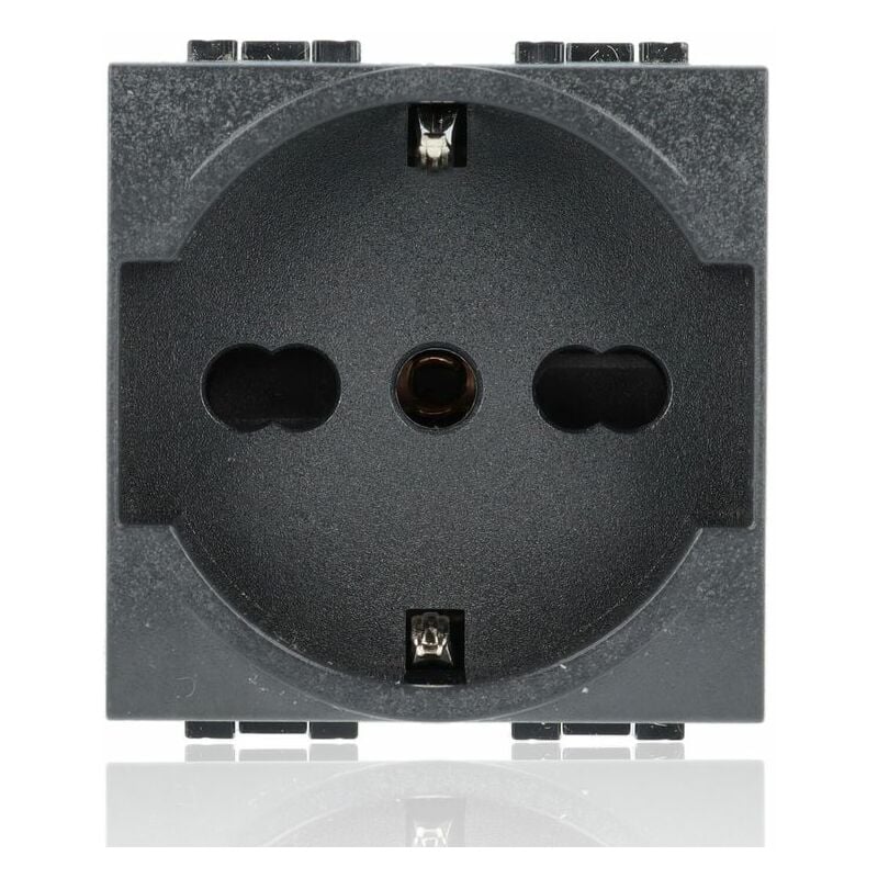 foto del prodotto l4140 16 presa standard tedesco e bipasso 10 16a 250 v ac antracite livinglight bticino