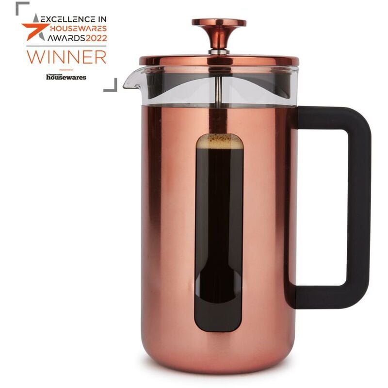 foto del prodotto la cafetiere pisa - macchina da caffè de acciaio inox, otto tazze, rame, confezione regalo de regalo
