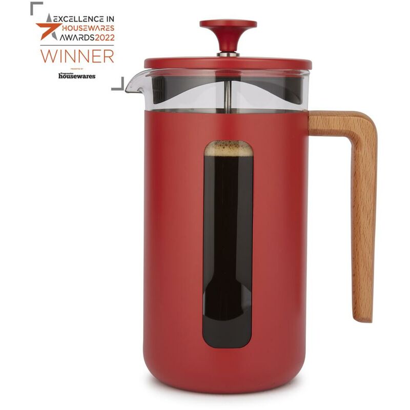 foto del prodotto la cafetiere pisa macchina da caff in acciaio inox, otto tazze, rosso, confezione regalo, acciaio inox, otto tazze, rosso, confezione regalo