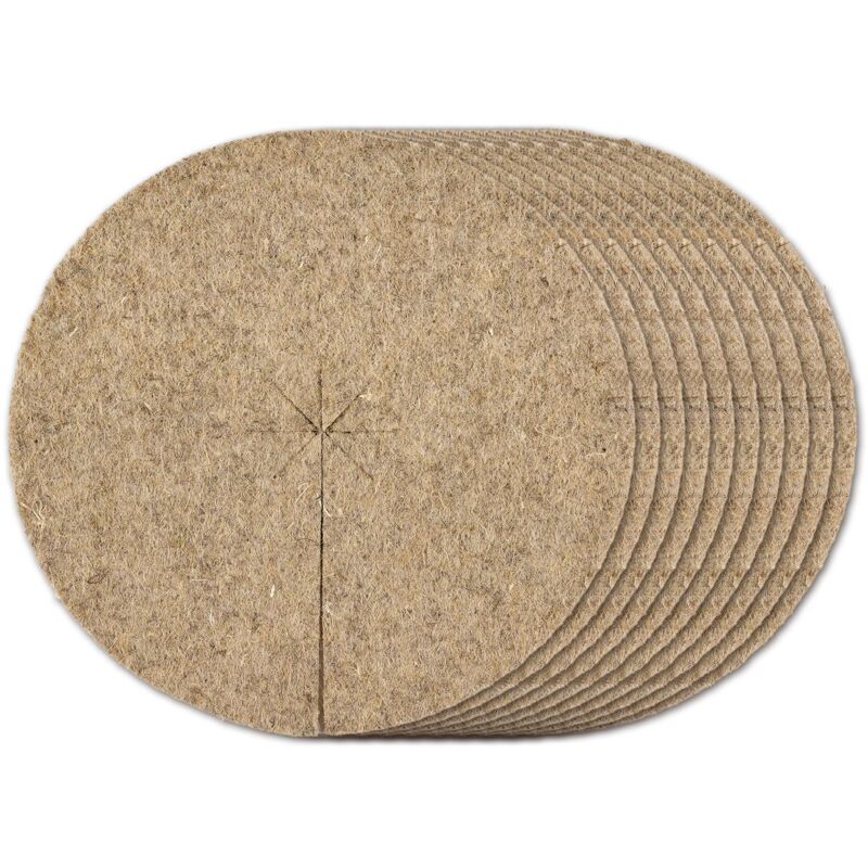 foto del prodotto la cordeline 10 dischi pacciamatura naturale da 30 cm in canapa 600 g m, protezione pianta, erbaccia, freddo.