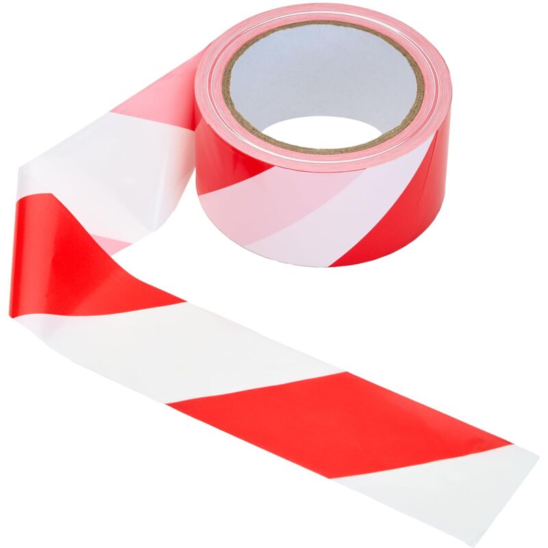 foto del prodotto la cordeline nastro di segnalazione in polietilene a bassa densit ldpe , 50 mm x 100 m, nastro marcatore rosso e bianco