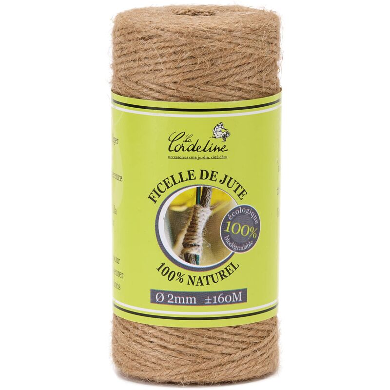 foto del prodotto la cordeline spago di iuta naturale bobina 160 m 2 mm 200 gr bjn16, naturale
