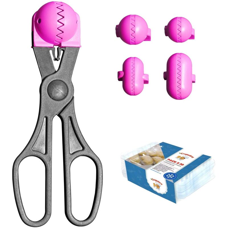 foto del prodotto la croquetera multiusos multiuso colore rosa 4 stampi intercambiabili per impasti pack vassoi conservazione 100 spagnolo brevettato e realizzato
