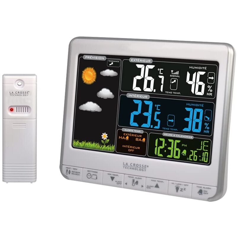 foto del prodotto la crosse technology ws6826whi sil stazione meteo con schermo a colori, colore argento bianco