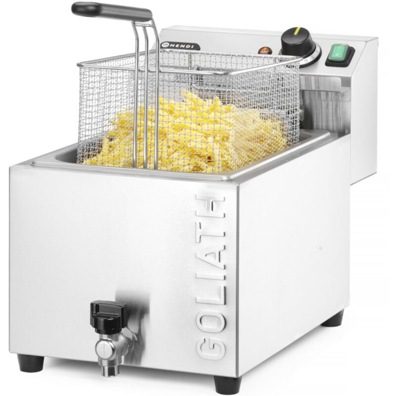 foto del prodotto la friggitrice pi potente, friggitrice con rubinetto hendi goliath 400v 10,2kw 10l