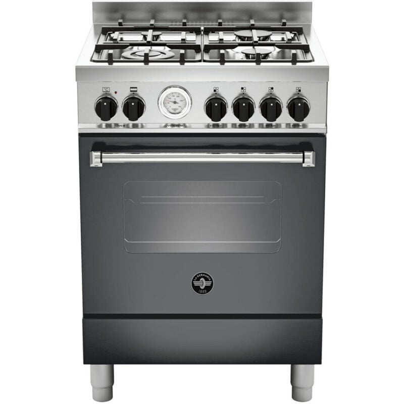 foto del prodotto la germania bertazzoni americana amn664enet. tipo di prodotto cucina, colore del prodotto nero, tipo di controllo manopola. tipo di piano