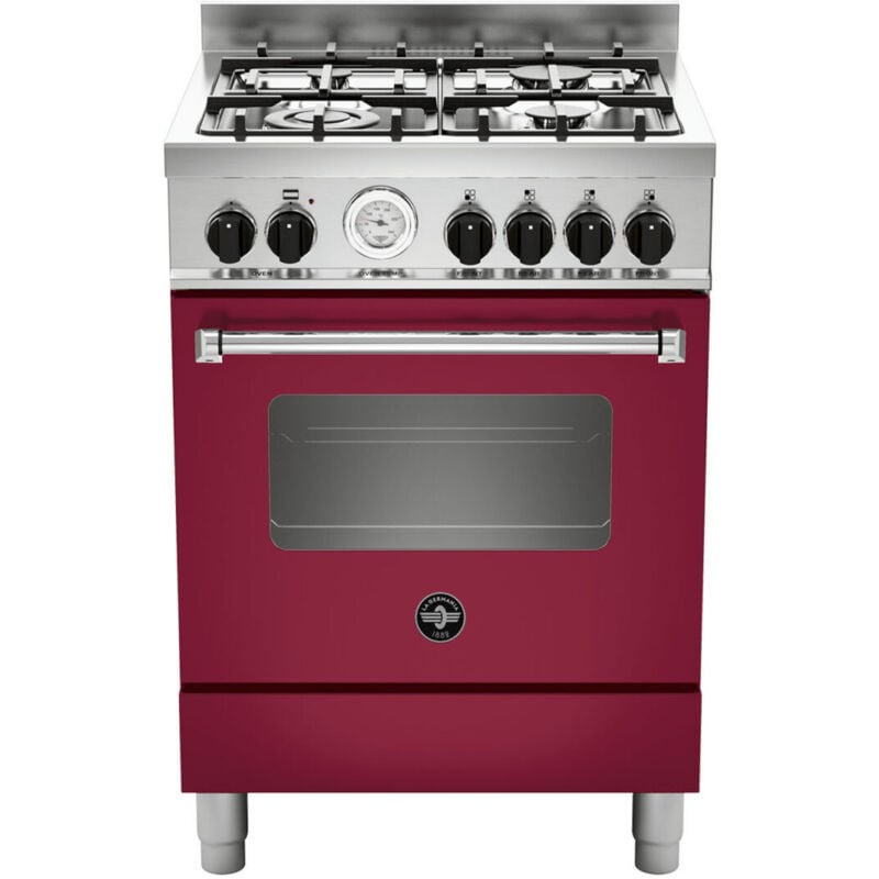 foto del prodotto la germania - bertazzoni americana amn664gvit. tipo di prodotto: cucina, colore del prodotto: rosso, tipo di controllo: manopola. tipo di piano cottura: combi, numero totale di fuochi: 4 fornello(i),...