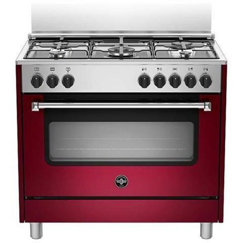 foto del prodotto la germania - bertazzoni americana amn965eviv cucina elettrico gas rosso a