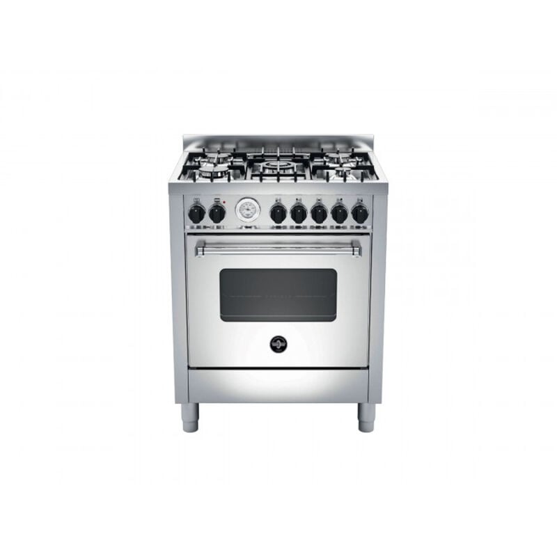 foto del prodotto la germania - cucina elettrica amn765ext 5 fuochi a gas forno elettrico classe a dimensioni 70 x 60 cm colore inox serie americana