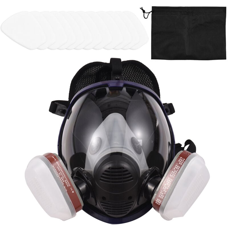 foto del prodotto la maschera antigas protettiva sferica all inclusive viene fornita con 2 scatole filtro n. 3 12 cotoni filtranti 2 pressacavi