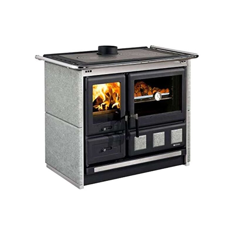 foto del prodotto la nordica cucina a legna rosa xxl pietra naturale 11kw - 107x67x86cm