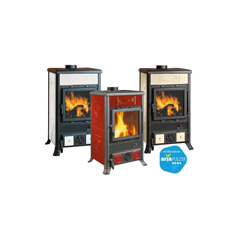 foto del prodotto la nordica extraflame stufa a legna rossella r1 bii bianco infinity 11,0 kw 252 m riscaldabili