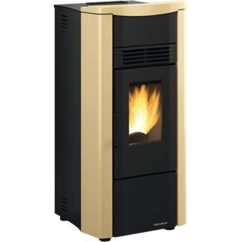 foto del prodotto la nordica extraflame stufa a pellet giusy evo 8,0 kw rivestimento in acciaio pergamena 200 m riscaldabili