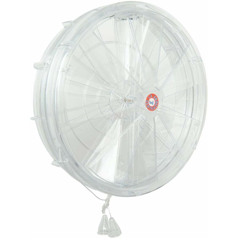 foto del prodotto la ventilazione ae240 aeratore termico per finestre in similvetro con funicelle di apertura e chiusura aria, diametro 250 mm, trasparente