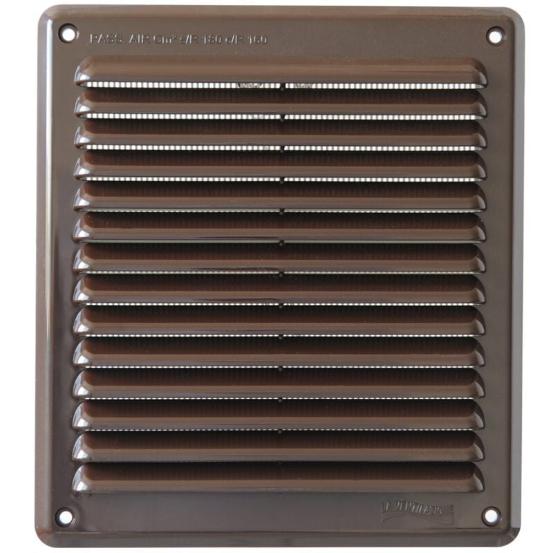 foto del prodotto la ventilazione ar2023m griglia di ventilazione in plastica rettangolare da sovrapporre, marrone, 204x230 mm