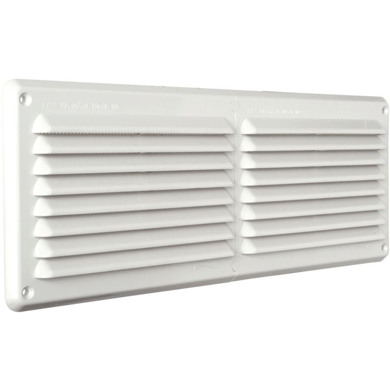foto del prodotto la ventilazione ar3814b griglia plastica rettangolare da sovrapporre, bianco, 384x146 mm
