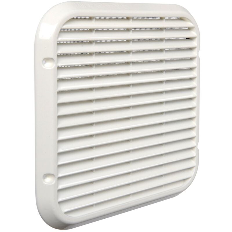 foto del prodotto la ventilazione asqr2222b griglia antisfondamento da sovrapporre, alluminio bianco, 220x220 mm