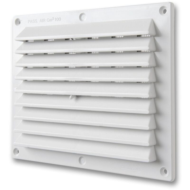 foto del prodotto la ventilazione bdr1714b griglia di ventilazione in plastica rettangolare da sovrapporre, bianco, 175x146 mm