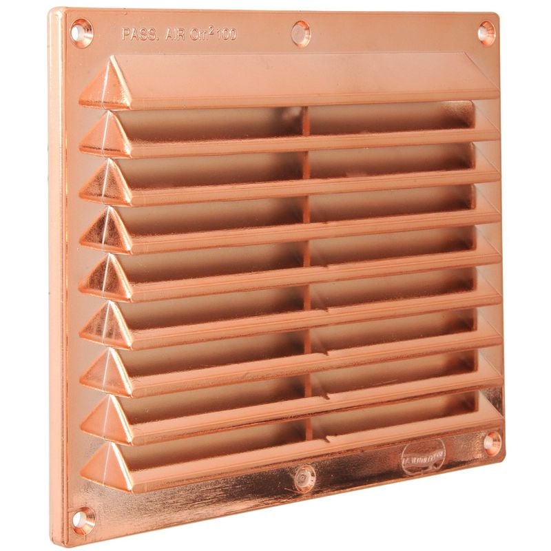 foto del prodotto la ventilazione br1714ran griglia di ventilazione in plastica rettangolare 175x146 mm da sovrapporre, effetto ramato