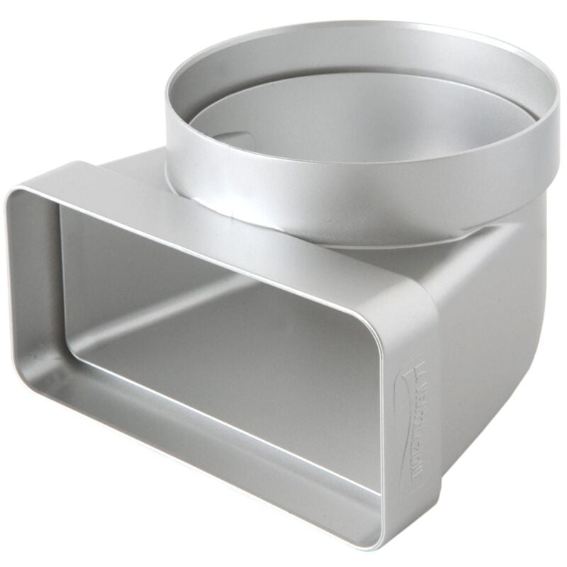 foto del prodotto la ventilazione cgv126ac curva verticale in abs da tubo tondo a rettangolare, cromato satinato, 100 120x60 mm