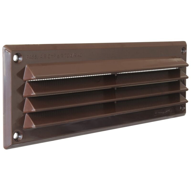 foto del prodotto la ventilazione cr237m griglia di ventilazione in plastica rettangolare 227x80 mm da sovrapporre, marrone