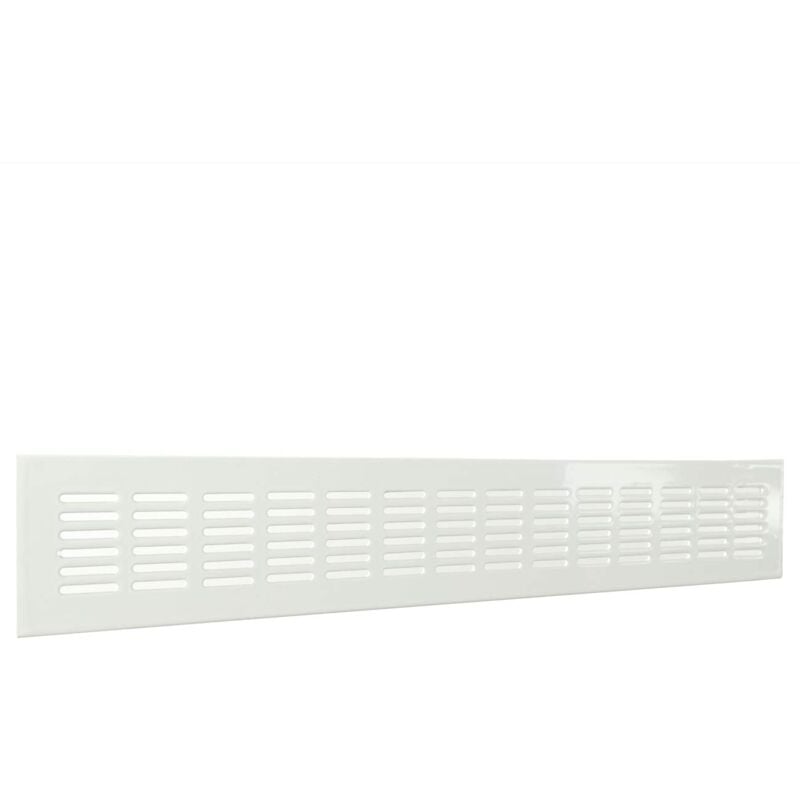foto del prodotto la ventilazione gf386b griglia rettangolare da incasso, alluminio verniciato 380x60 mm, bianco