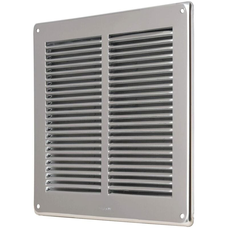 foto del prodotto la ventilazione gin24 griglia di ventilazione quadrata in acciaio inox430 da sovrapporre. dimensioni 240x240 mm