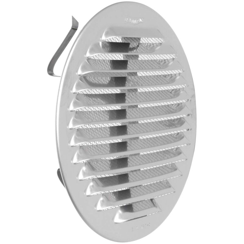 foto del prodotto la ventilazione gintu125r griglia di ventilazione inox430 tonda universale con molle e rete antinsetti, diametro 150 mm