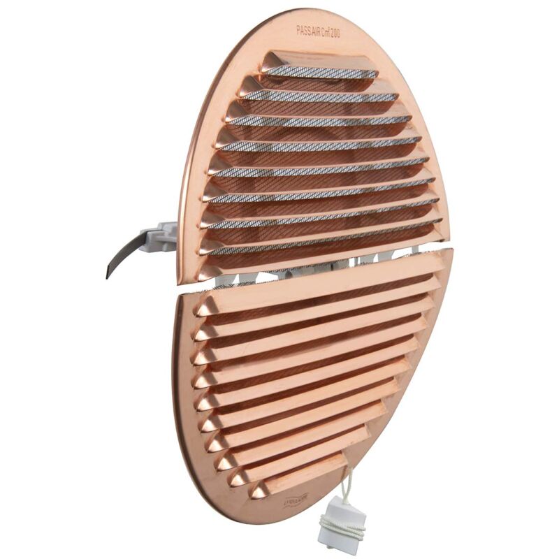 foto del prodotto la ventilazione gradf200r griglia di ventilazione tonda pieghevole in rame con rete antinsetti, 235 mm