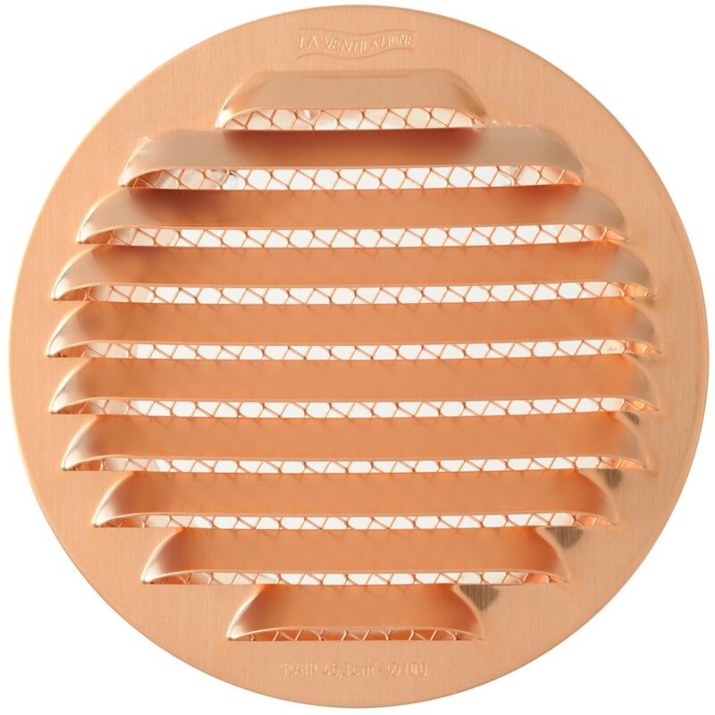 foto del prodotto la ventilazione - gtsr100r griglia tonda da incasso, rame, 97 125 mm