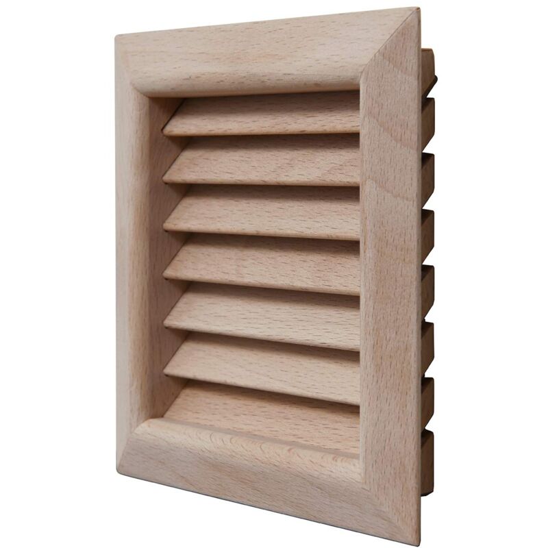 foto del prodotto la ventilazione lges100f griglia di ventilazione quadrata in legno faggio, da incasso. dimensioni 112x112 mm