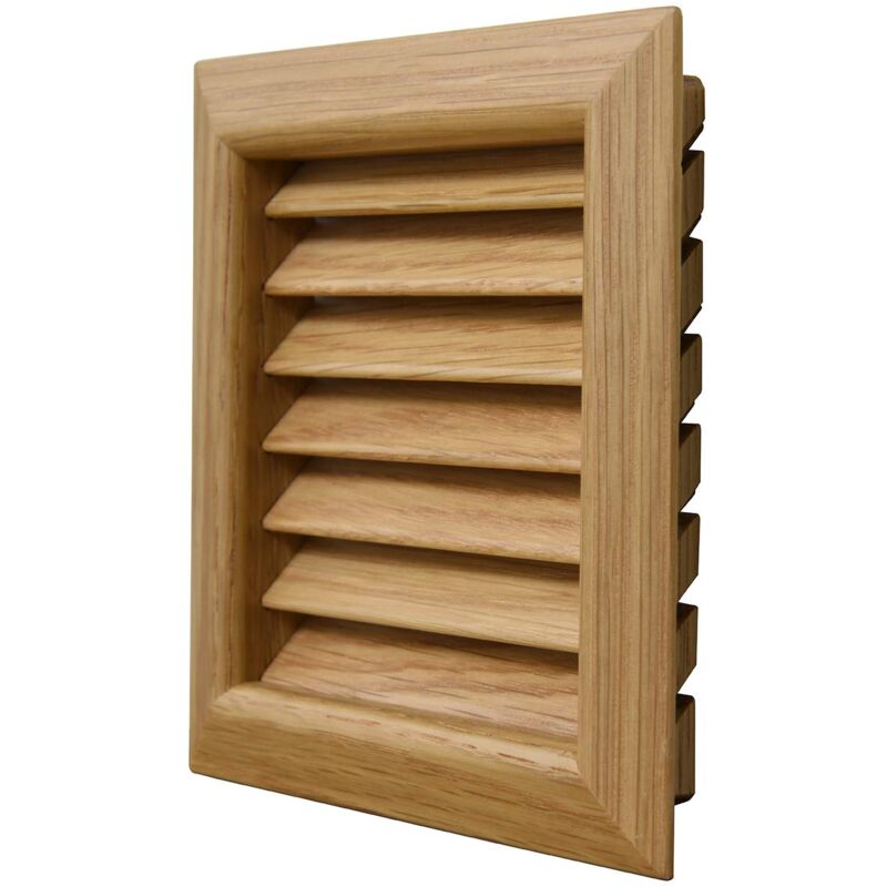 foto del prodotto la ventilazione lges100ql griglia di ventilazione quadrata in legno quercia laccata, da incasso. dimensioni 112x112 mm