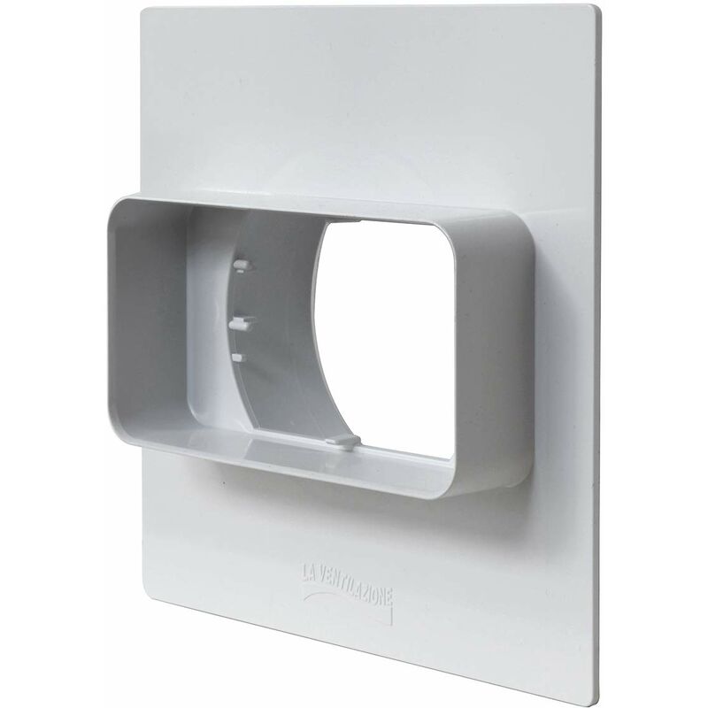 foto del prodotto la ventilazione pm126b placca per passaggi a muro da tubo rettangolare a tondo, 120x60 mm 100 mm. colore bianco