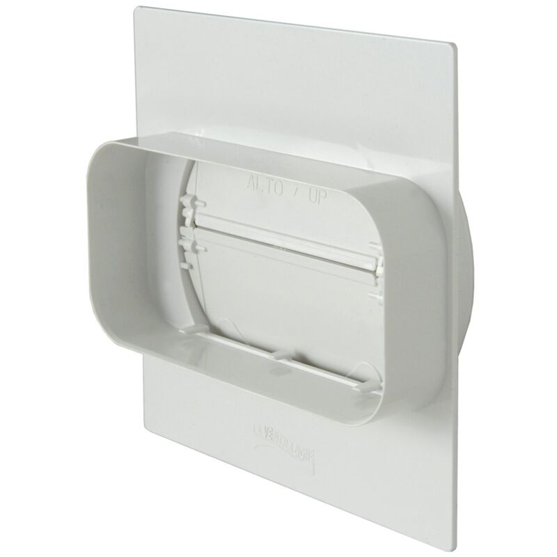foto del prodotto la ventilazione pmv157b placca per passaggi a muro da tubo rettangolare a tondo con valvola di non ritorno, 150x70 mm 125 mm