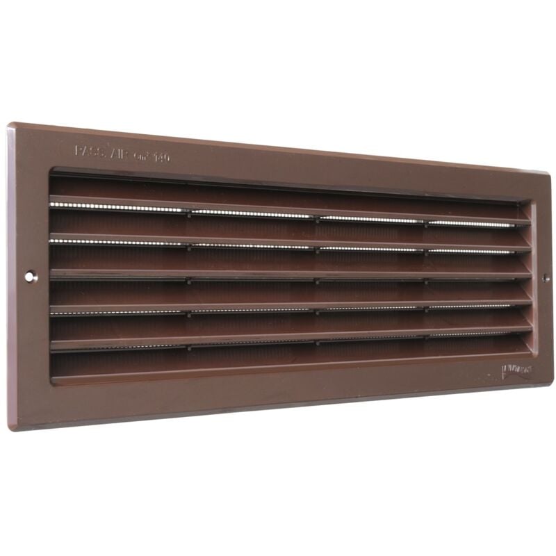 foto del prodotto la ventilazione pr3713m griglia di ventilazione in plastica rettangolare 370x130 mm da incasso, marrone