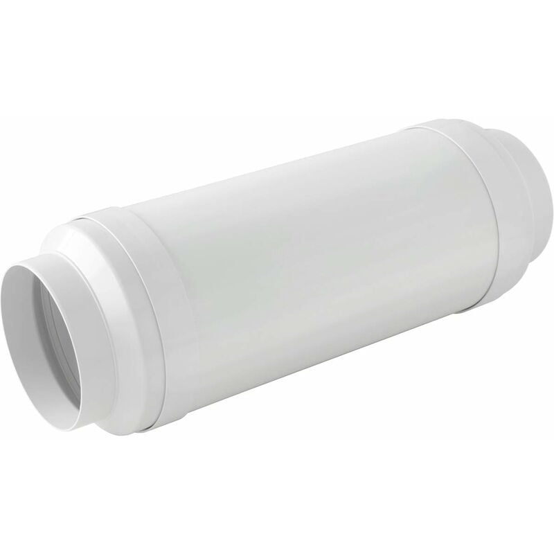 foto del prodotto la ventilazione stk125cb silenziatore acustico concentrico per cappe e canalizzazioni 125 mm. colore bianco.