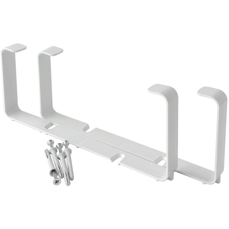 foto del prodotto la ventilazione stv2229b nr. 2 staffe fermatubo con viti e tasselli per tubo rettangolare, 220 x 90 x 22 mm, bianco