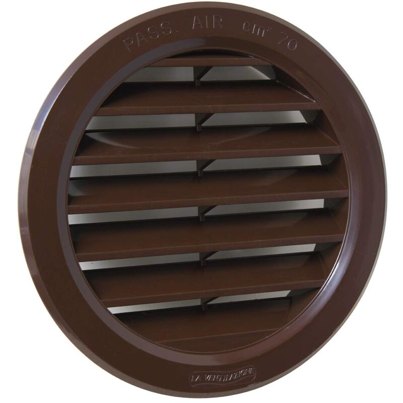 foto del prodotto la ventilazione t10m griglia di ventilazione tonda in plastica marrone, da incasso. diametro 120 mm