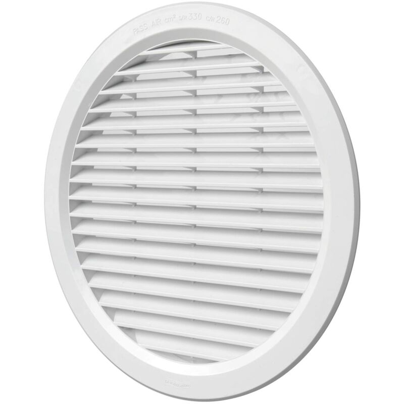 foto del prodotto la ventilazione t25b griglia di ventilazione tonda in plastica da incasso, bianca, diametro 290 mm