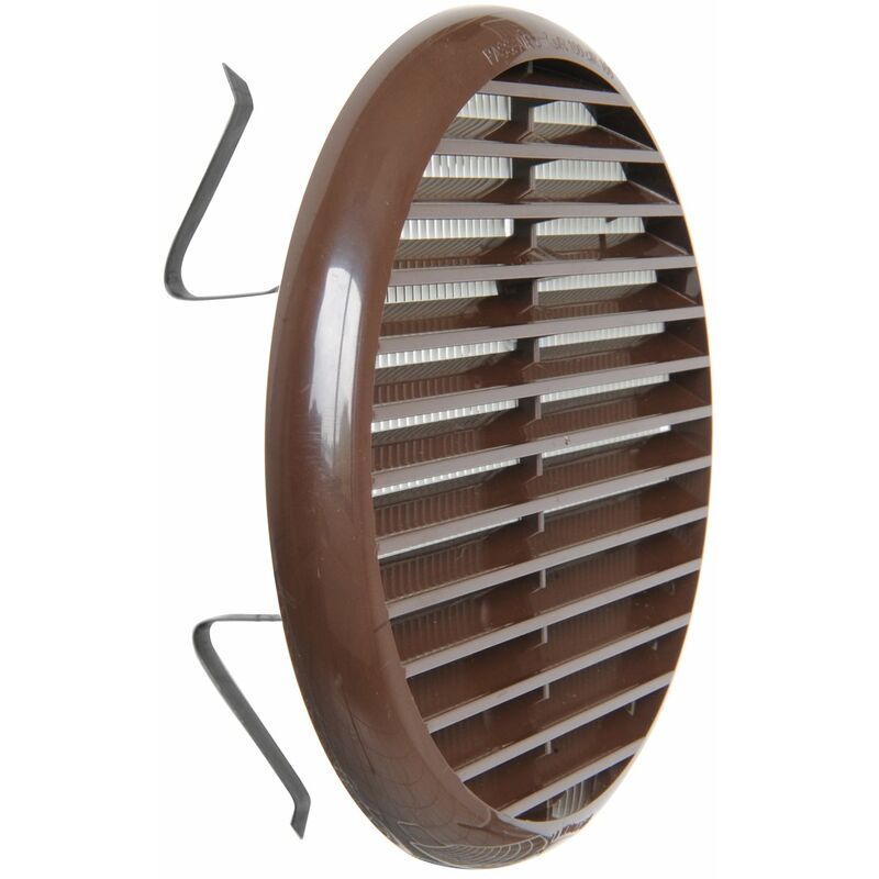 foto del prodotto la ventilazione tur125m griglia di ventilazione in plastica con molle, marrone, diametro 155 mm