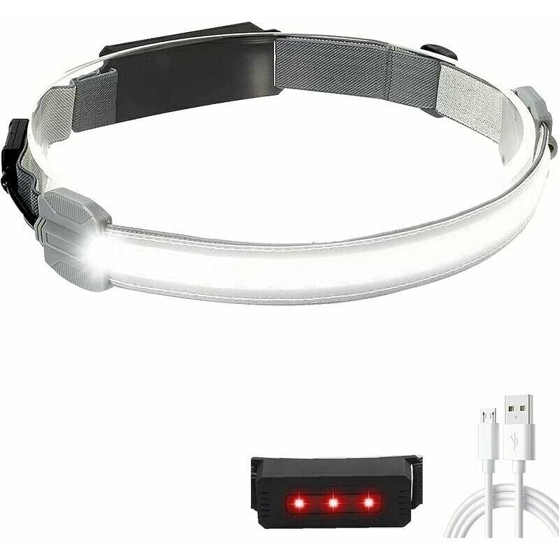 foto del prodotto lablanc 1 lampada frontale a led cob, fascia ricaricabile tramite usb, lampada frontale a fascio largo, fari a led luminosi, 3 modalit 