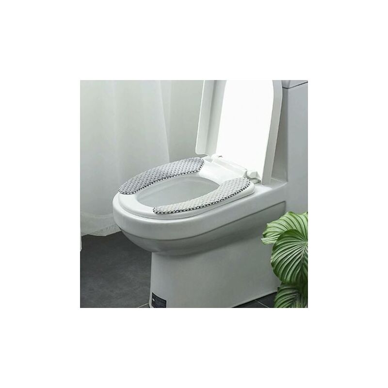 foto del prodotto lablanc 1 paio di copriwater grigi, copriwater spessi per il bagno, copriwater autoadesivi, caldi e spessi per l inverno, copriwater portatili,