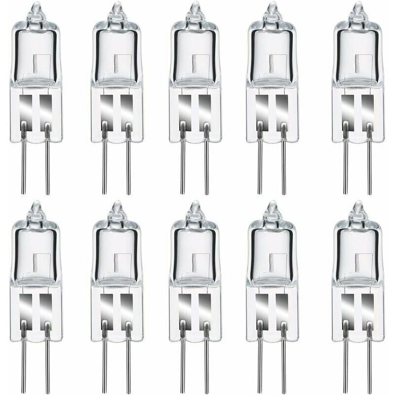 foto del prodotto lablanc 10 lampadine alogene g4 50w 12v, bianco caldo 2800k, dimmerabili, capsula trasparente