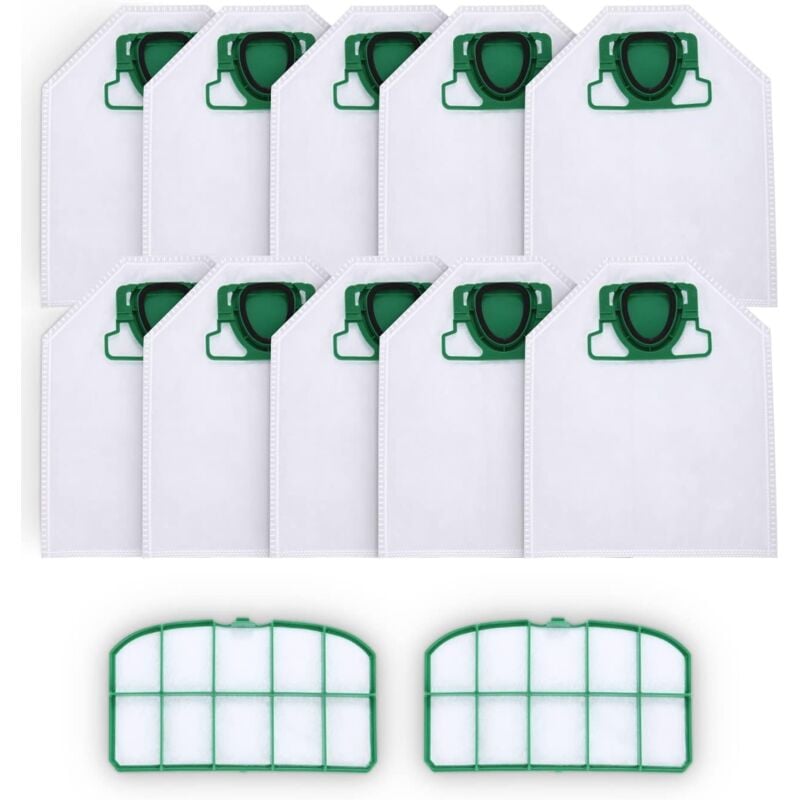 immagine 0 del prodotto lablanc 10 sacchetti per aspirapolvere con 2 filtri hepa per vorwerk kobold vk200 fp200, micropile premium a 5 strati per chi soffre di allergie