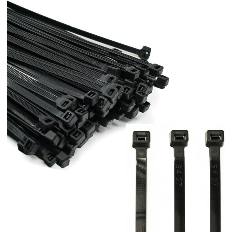 foto del prodotto lablanc 100 fascette professionali 100 x 2,5 mm con impugnatura nera, resistenti alla temperatura