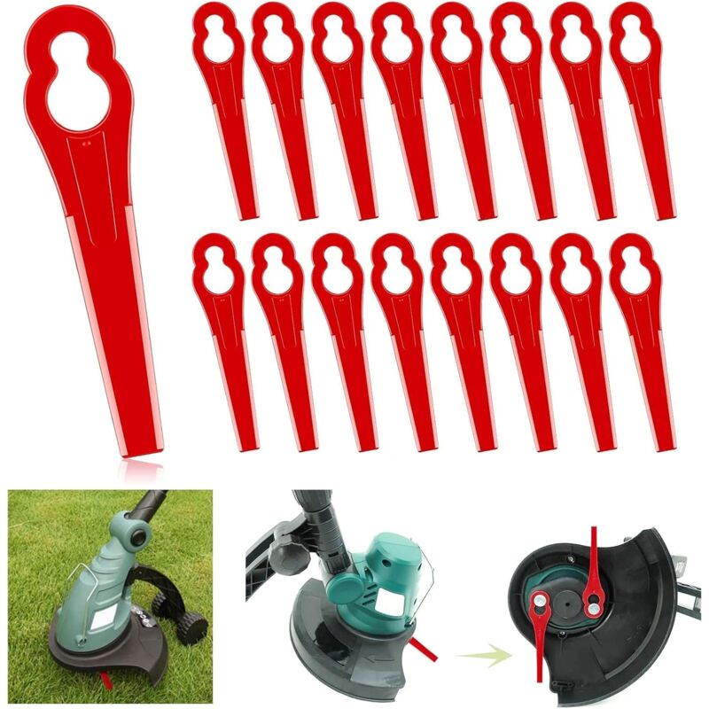 foto del prodotto lablanc 100 lame di ricambio in plastica per decespugliatore, tosaerba, giardino e prato, in alluminio