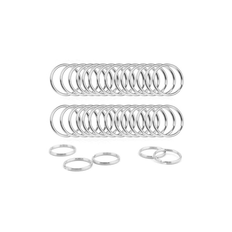 foto del prodotto lablanc 100 pezzi 25 mm piccoli portachiavi, portachiavi in metallo con anello diviso, portachiavi per auto fai da te e artigianato per