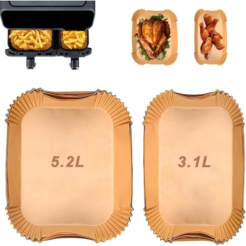 foto del prodotto lablanc 100 pezzi di carta da forno per friggitrice ad aria moulinex ez901820 5,2 3,1 l, carta da forno per friggitrice ad aria philips airfryer