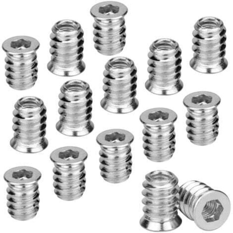 foto del prodotto lablanc 100 pezzi inserti filettati in legno dado esagonale m6 x 15 mm vite in lega di zinco inserto filettato vite a testa cilindrica con esagono